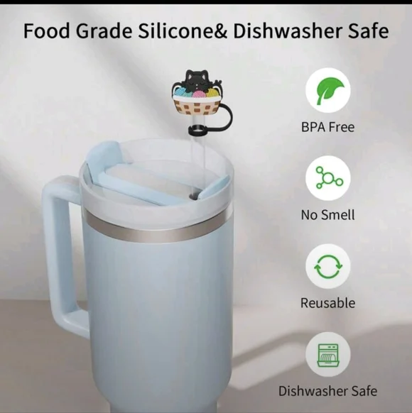 Cat Silicone Straw Toppers - Picture 4 of 4